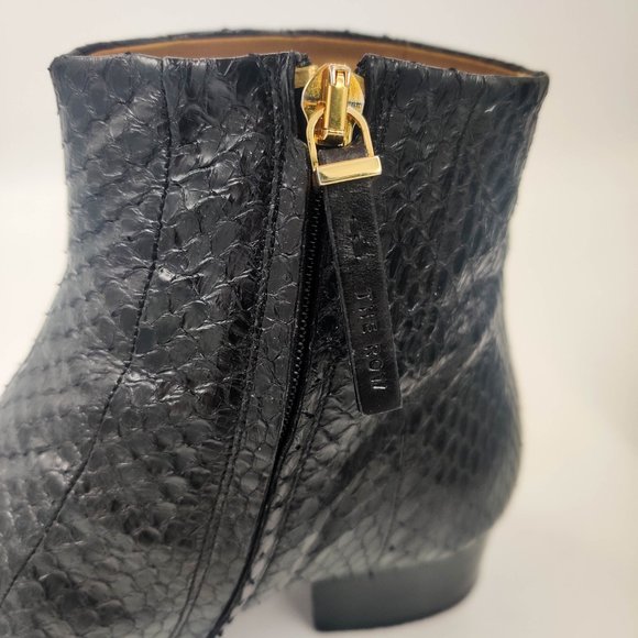 The Row Python Embossed Snakeskin Ankle Booties in Black 36 6 - Picture 9 of 13